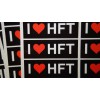 Samolepka I Love HFT - černá